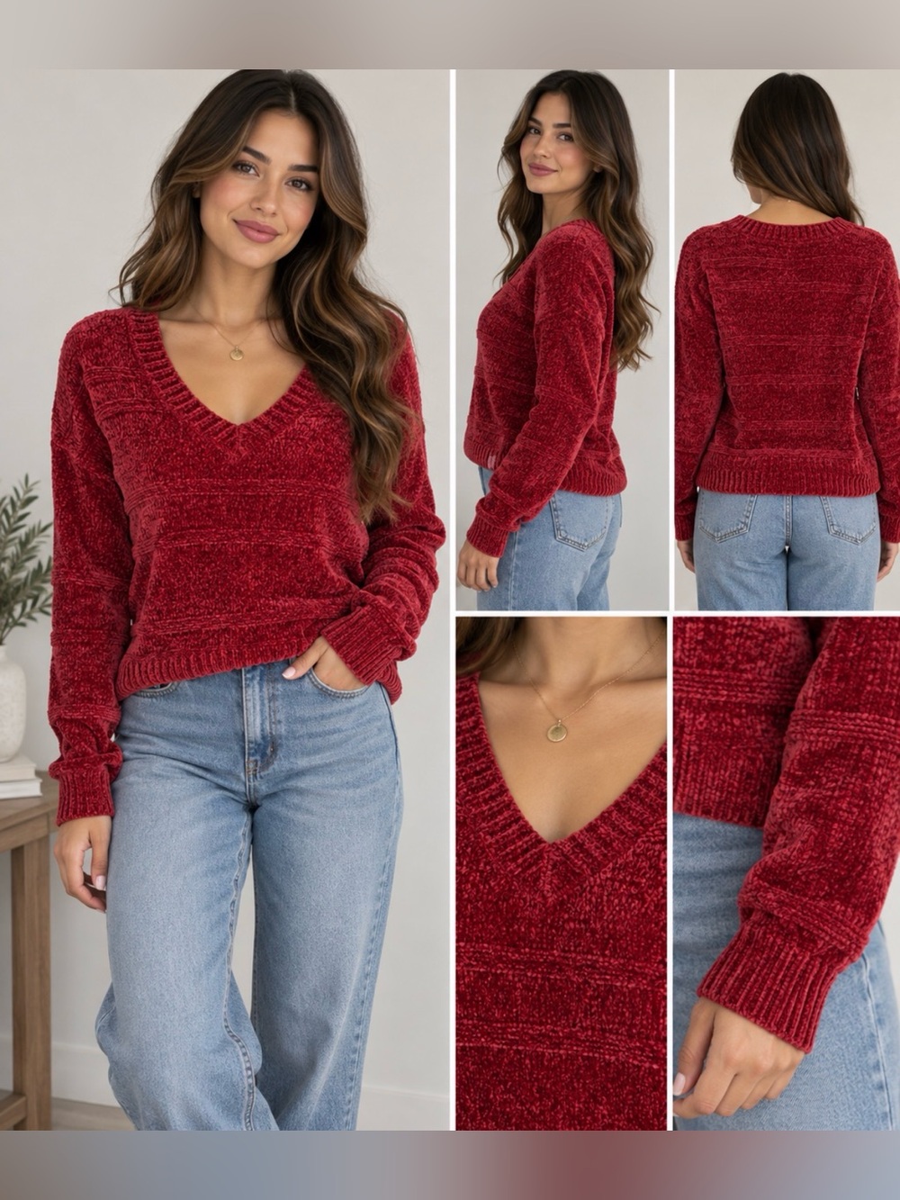 SO Good For Life V-Neck Sweater Womens Size M